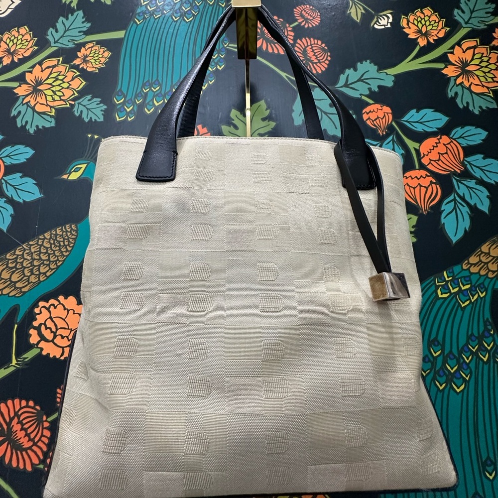 Bally Vintage Jacquard Logo Tote with Leather Trim – Made in Italy - Picture 6 of 15